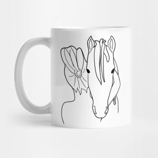 Hugging my horse, line art Mug